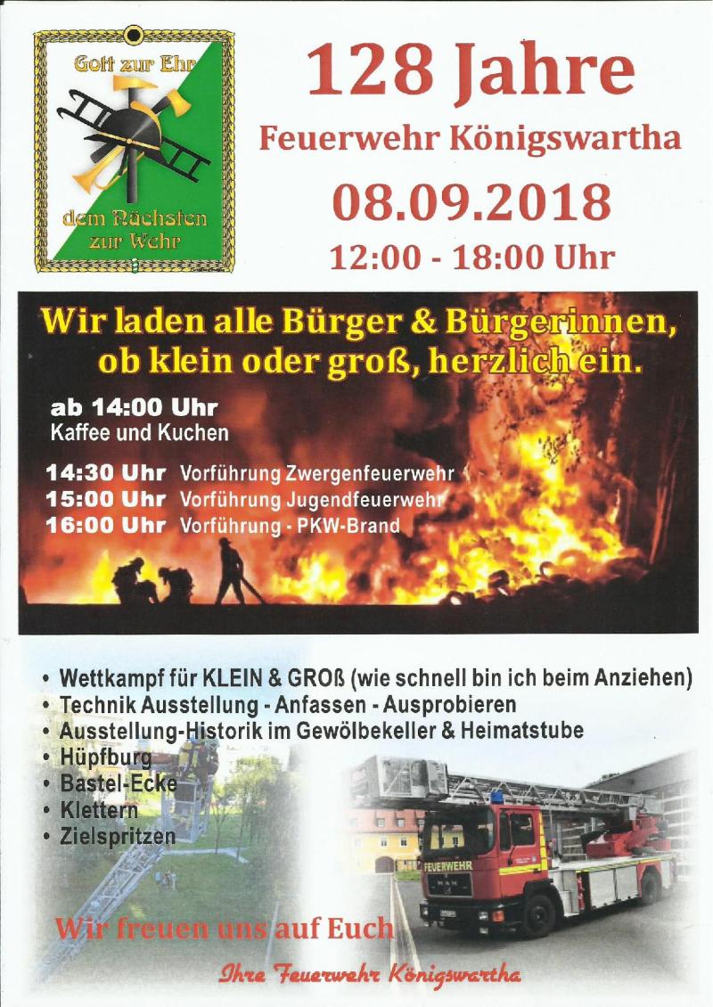128 Jahre Feuerwehr Königswartha