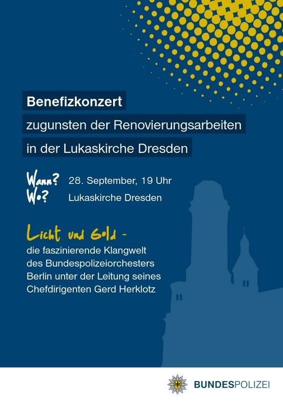 Benefizkonzert am 28.09.2019 des Bundespolizeiorchesters Berlin in der Dresdner Lukaskirche
