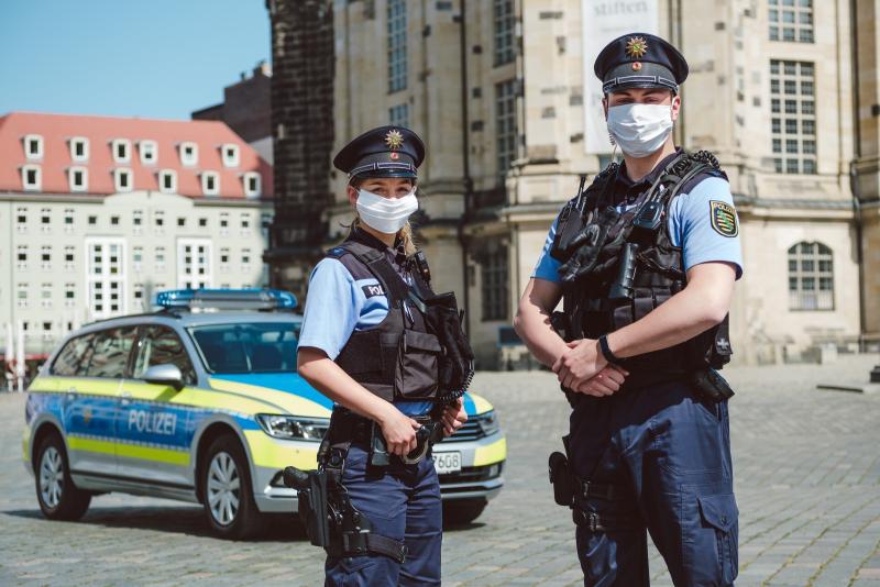 Schutzmasken-Gebot für die sächsische Polizei