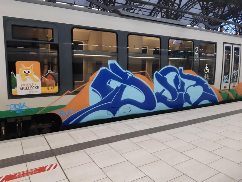 42 Quadratmeter Graffiti auf Personenzug und an Bahnanlagen
