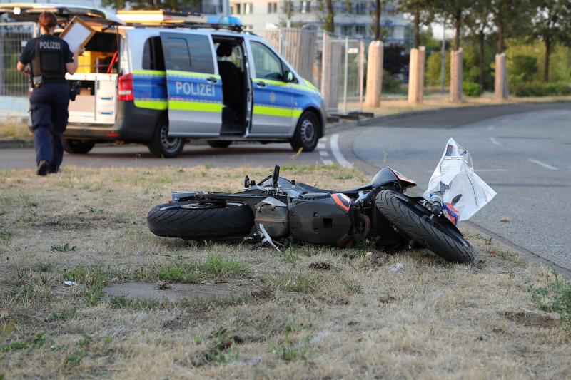 Biker stürzte bei der Flucht vor der Polizei
