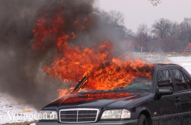 VW Polo in Flammen