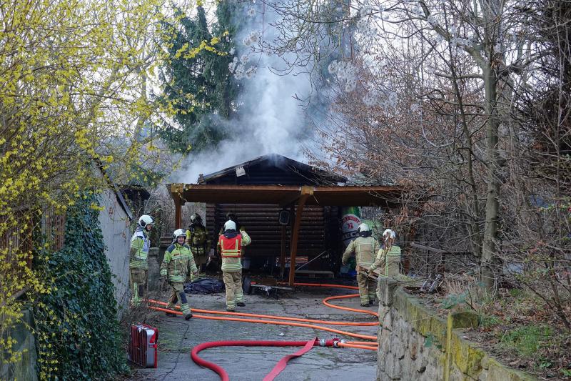 Sauna brannte in Wachwitz